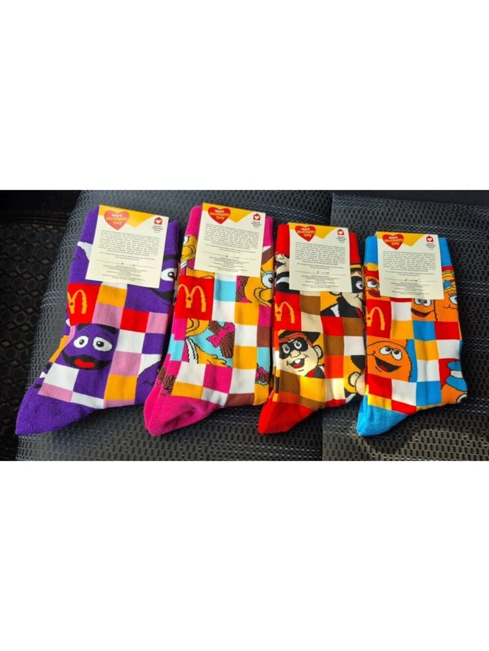 (X4) 2026 McDonald's CANADA McHappy Day Socks Grimace Hamburglar McNugget Birdie
